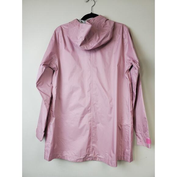 Marmot Womens Medium Pink Raincoat Lightweight Jacket Hood Longer Length - Picture 4 of 12